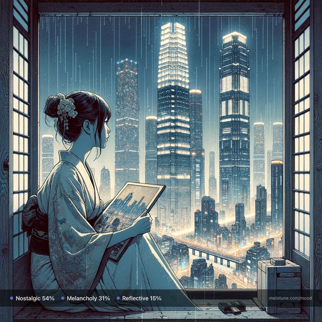 Bittersweet Rain mood portrait variation